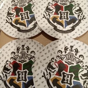 Hogwarts House Crest Plates Collectible Vintage Melamine 4pc Plate Set Rare